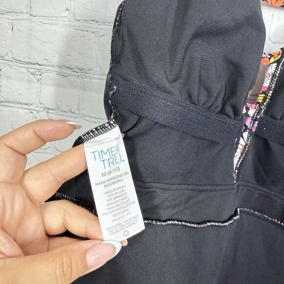 Time and Tru One Piece Bikini Swimsuit Women Medium 8/10 Floral Prairie Cottage - Picture 5 of 8